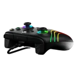 Mando de juego con luces LED multicolor, joysticks y botones personalizables