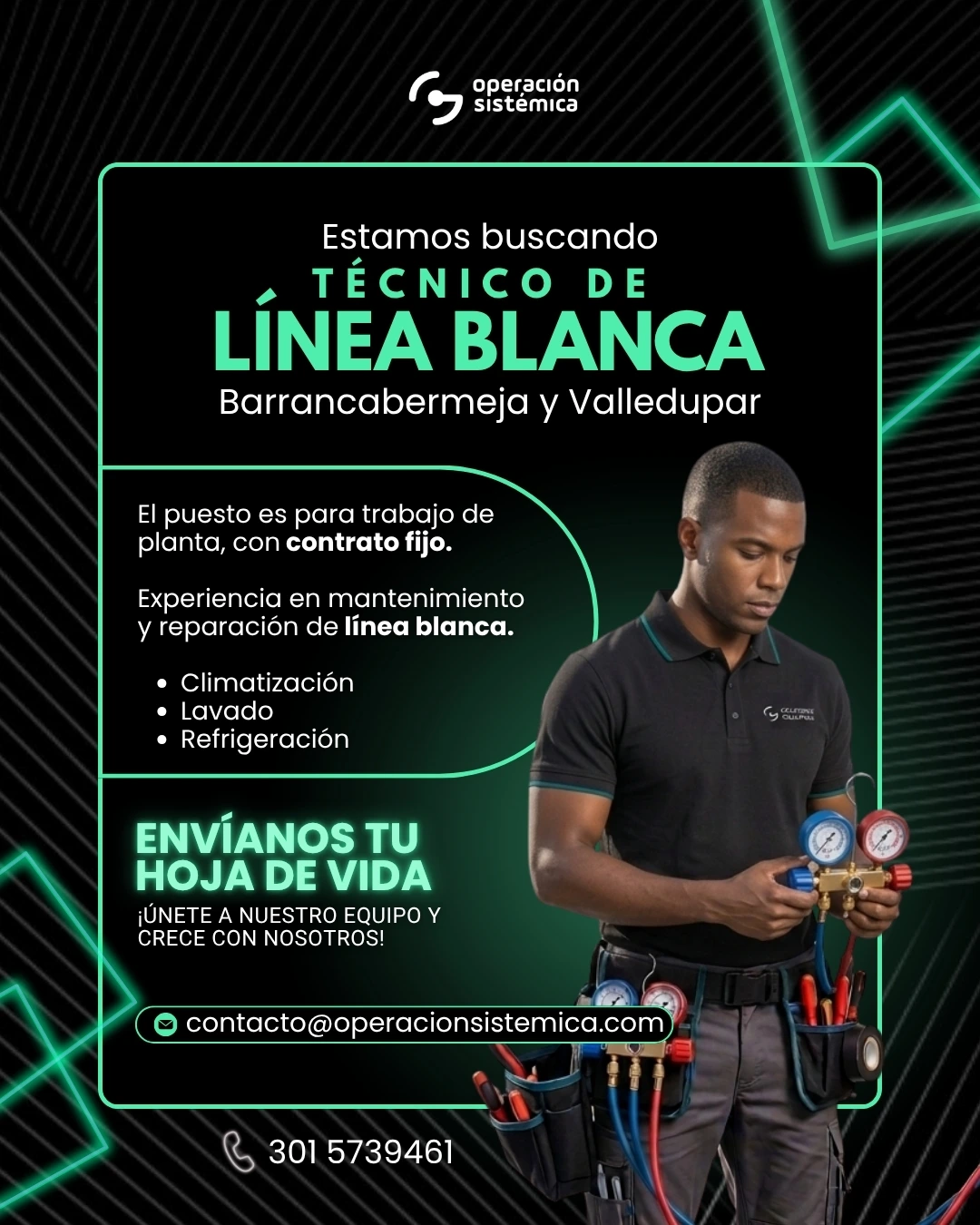 Técnico de línea blanca Barrancabermeja y Valledupar