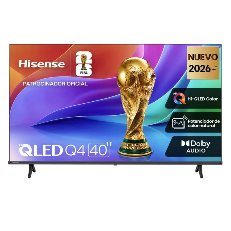 Televisor Hisense QLED Q4 de 40 pulgadas con tecnología Hi-QLED Color, potenciador de color natural y Dolby Audio, patrocinador oficial de la FIFA