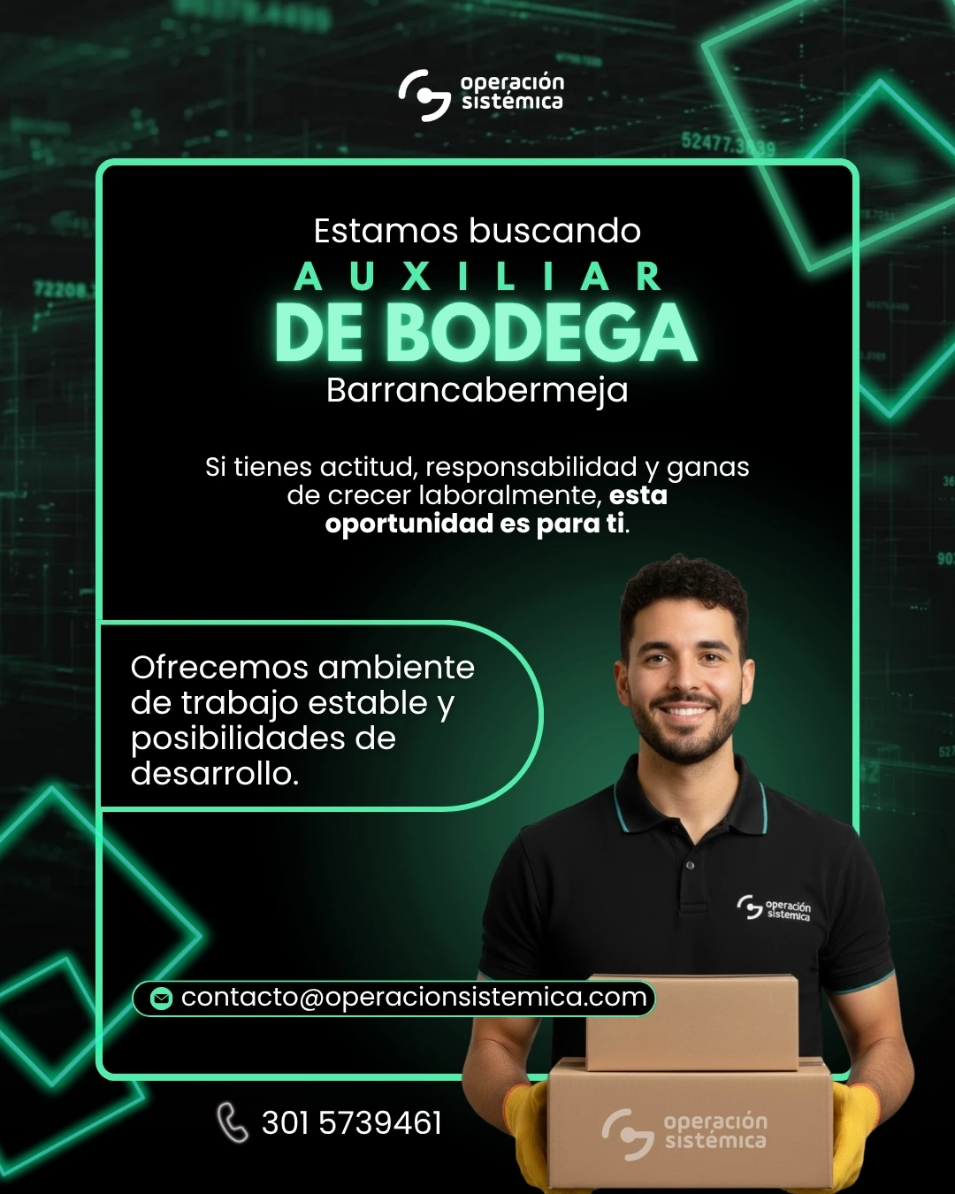 Auxiliar de Bodega en Barrancabermeja - Oportunidad Laboral