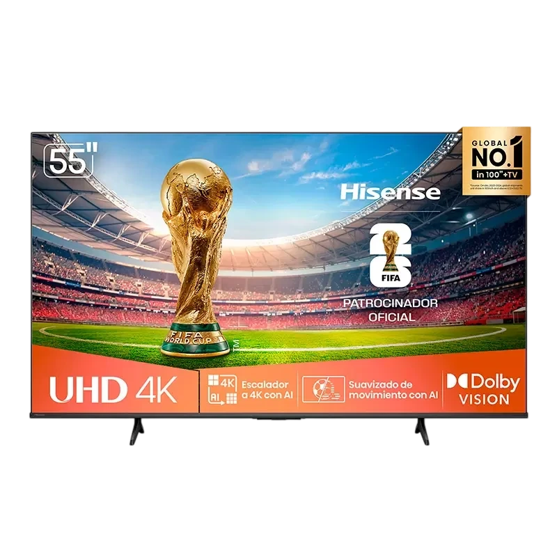 Televisor Hisense 55 pulgadas UHD 4K con tecnología Dolby Vision y patrocinio oficial de la FIFA
